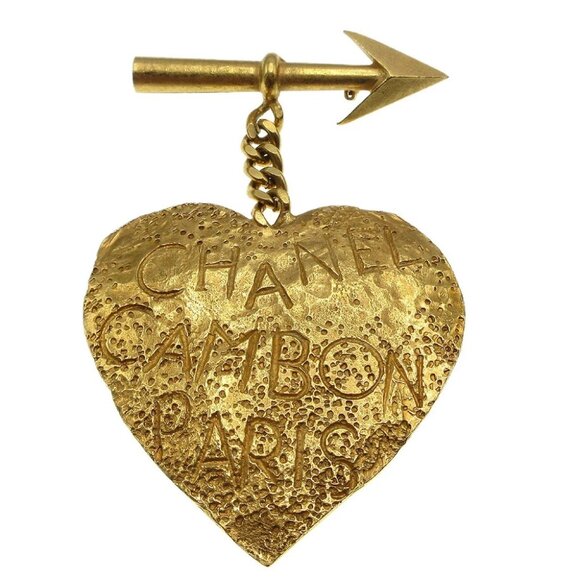 Chanel Heart and arrow Brooch Gold 93P 17882 - Picture 1 of 4